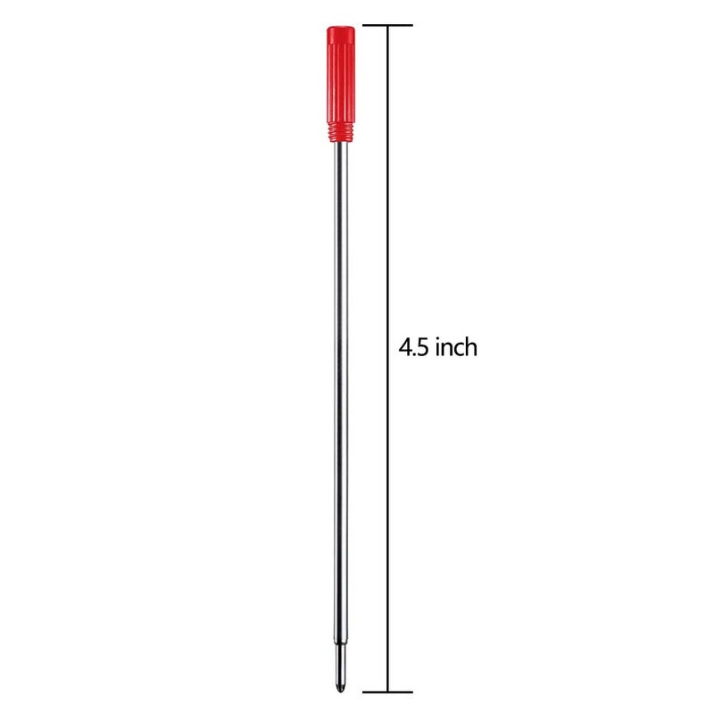 DunBong Red Ink Refill Pack of 5, Replaceable Ballpoint Pen Refills, Medium Point Metal Refill (Red) - Image 3